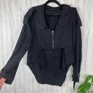 Kimberly Ovitz black zip up light jacket Medium